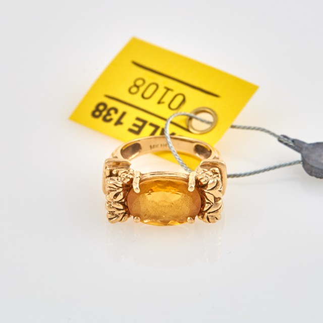 Gold and Stone Ring, 14K 6 dwt. all
