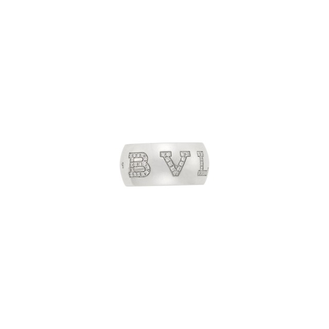 Bulgari White Gold and Diamond 'Monologo' Band Ring