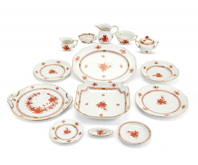 Herend Porcelain Chinese Bouquet Rust