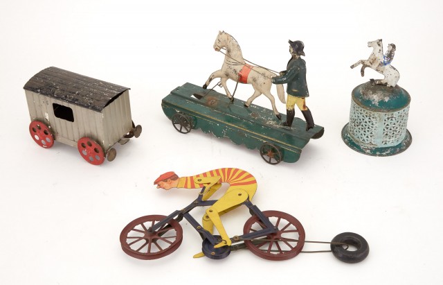 Horse and Trainer Tin Pull Toy