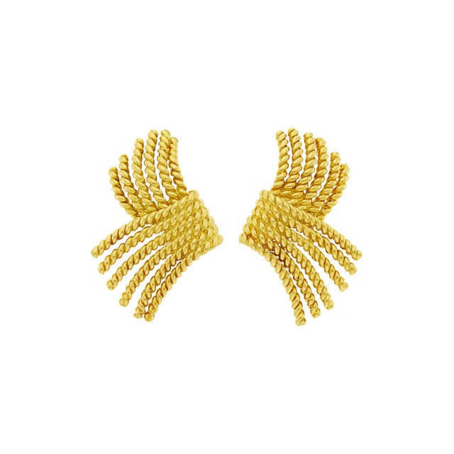 Tiffany and Co., Schlumberger Pair of Gold 'V-Rope' Earclips
