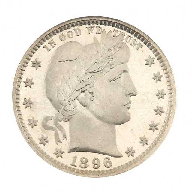 United States 1896 Barber Quarter Proof 67 Cameo CAC