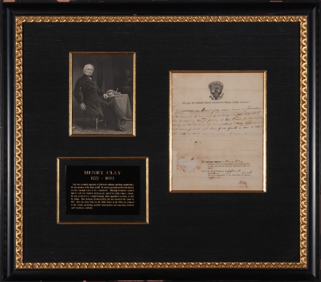 CLAY, HENRY  Document signed as Secretary of State.
