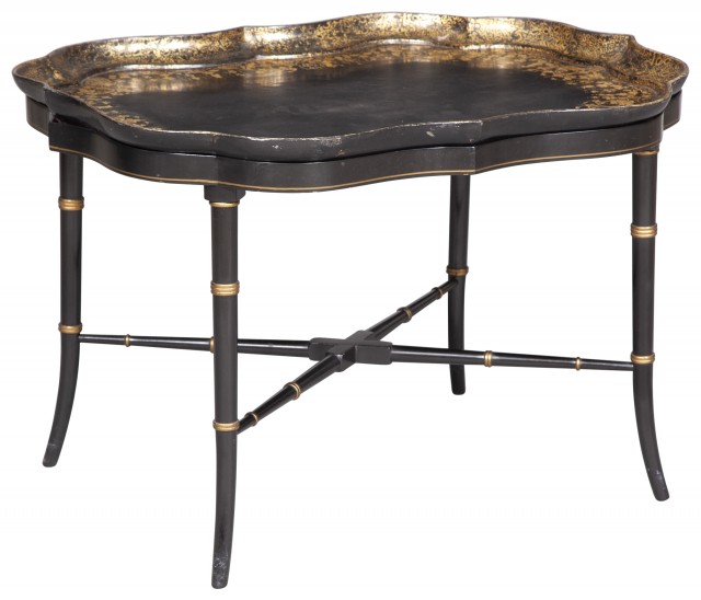 English Papier-Mâché Tray on Stand