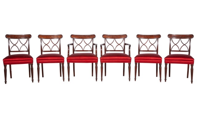 Set of Twelve Regency Mahogany Dining Chairs