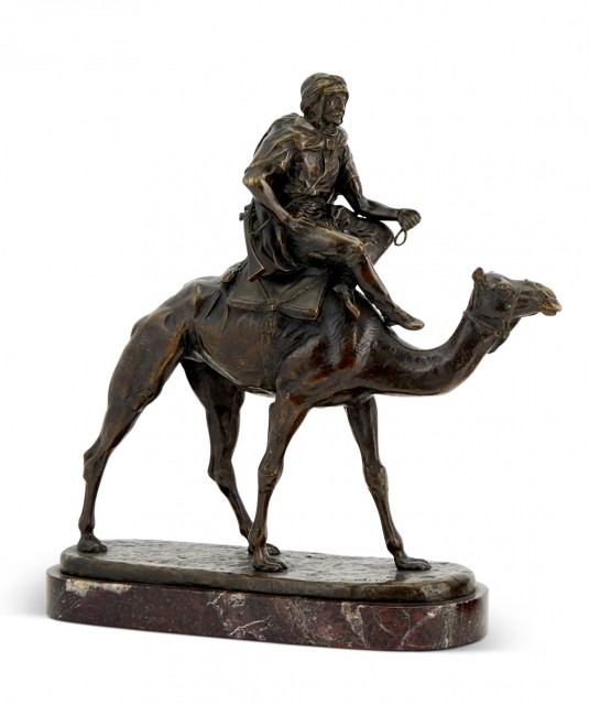Charles Valton Bronze Figure of an Arab Astride a Camel