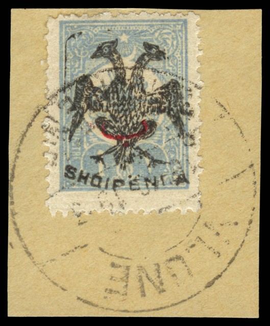 Albania 1913 Two Headed Eagle Overprint on 1909 Turkish Issues Scott 4-10, 15, 17