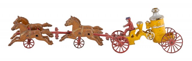 Large Cast Iron Four Horse Fire Pumper