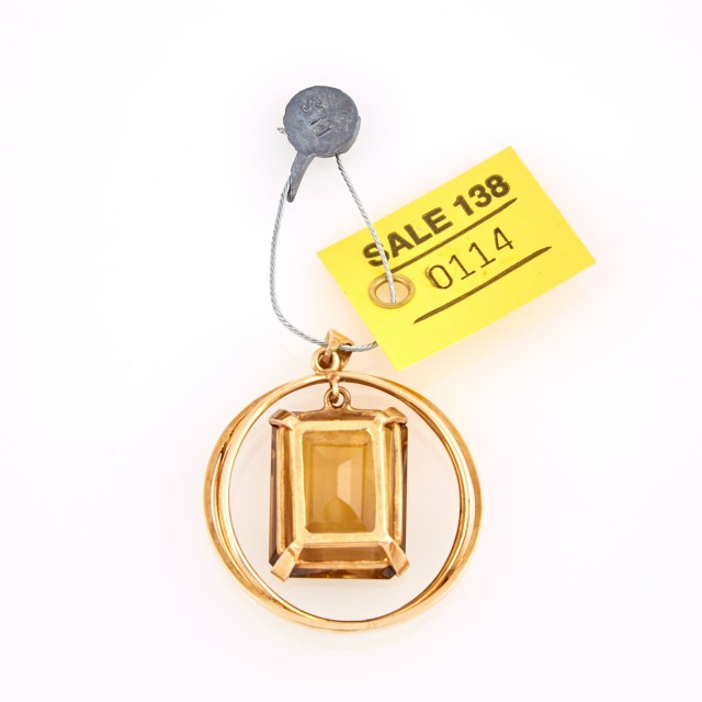 Gold and Stone Pendant, 14K 11 dwt. all