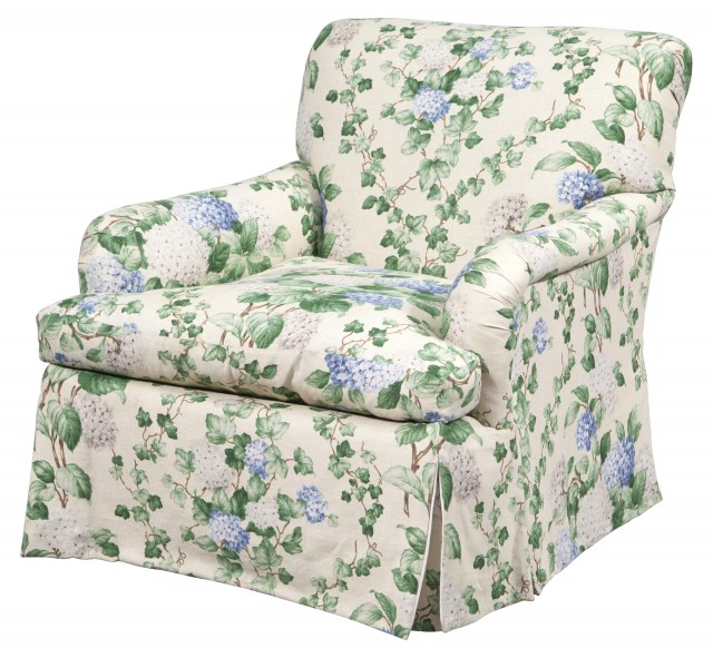 Floral Upholstered Club Chair