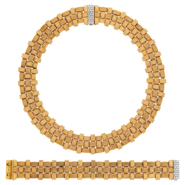 Roberto Coin Two-Color Gold and Diamond Necklace and Bracelet
