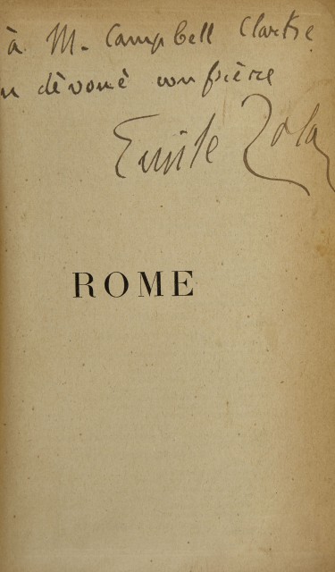 ZOLA, ÉMILE  Les Trois Villes. Lourdes.