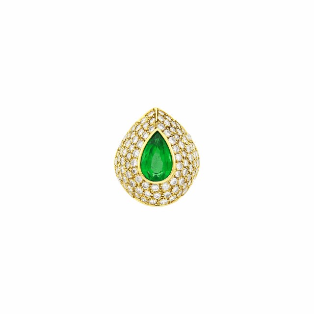 Gold, Emerald and Diamond Ring