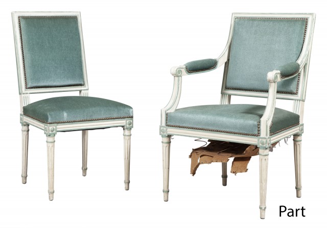 Set of Eight Louis XVI Style Painted Dining Chairs