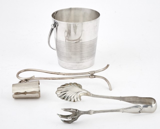 Group of Three Sterling Silver and Silver Plated Bar Articles