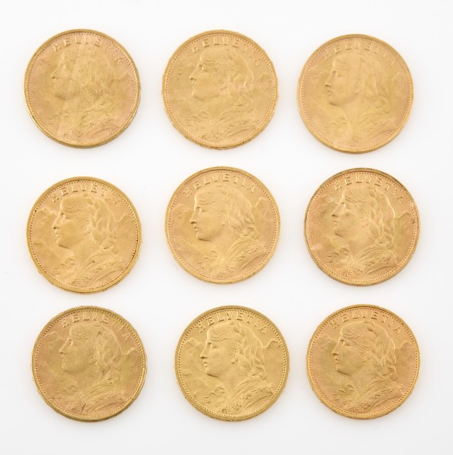 Switzerland 20 Franc Gold KM# 35