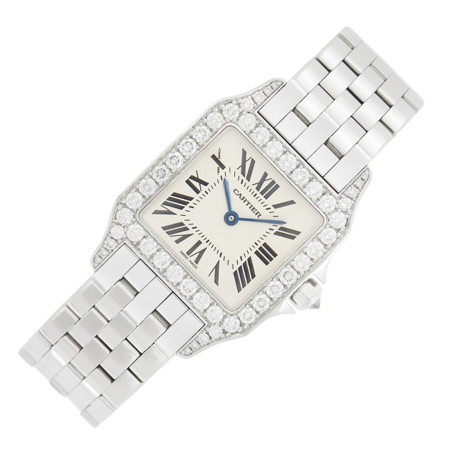 Cartier White Gold and Diamond 'Panthère' Wristwatch