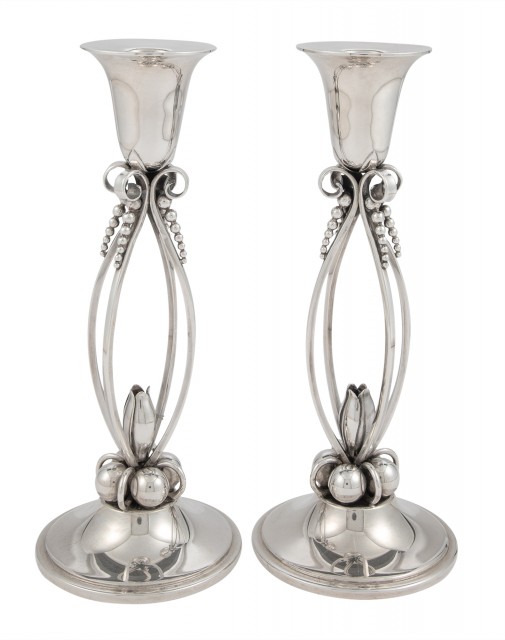 Pair of American Sterling Silver Candlesticks