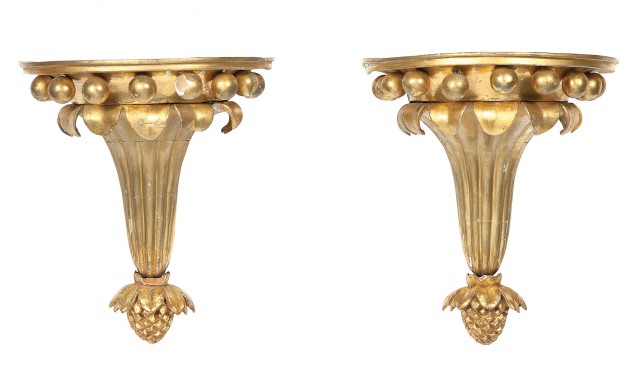 Pair of George III Giltwood Wall Brackets
