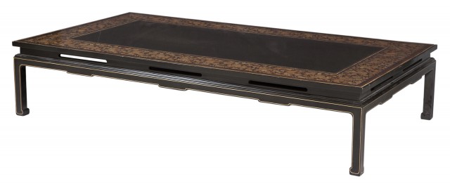 Chinese Gilt Decorated Black Lacquer Low Table