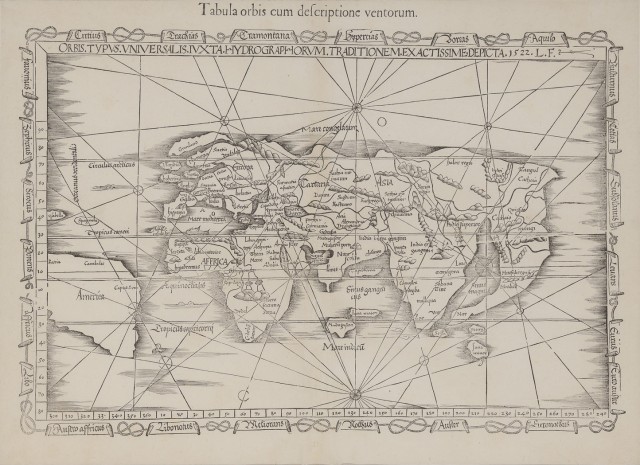 FRIES, LORENZ  Tabula Orbis cum descriptione ventorum.