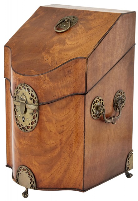 George III Brass-Mounted Mahogany Knife Box