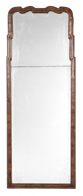 George I Walnut Parcel Gilt Pier Mirror