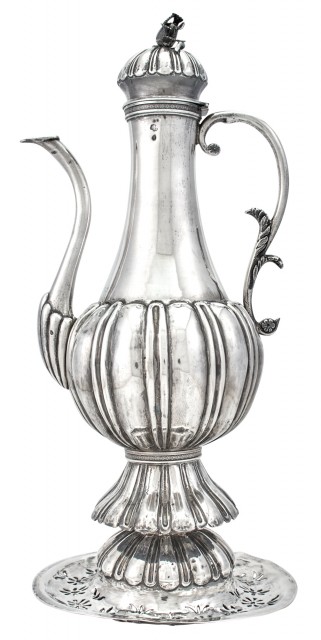 Turkish Ottoman Silver Ewer and Burner
