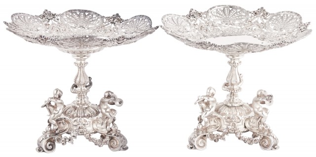Pair of Victorian Sterling Silver Dessert Stands