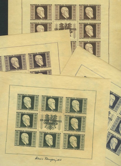 Austria 1946 RENNER Souvenir Sheets Scott B185-188