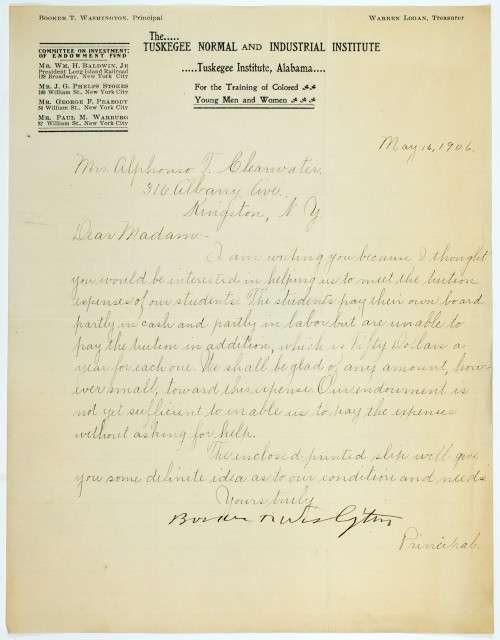 WASHINGTON, BOOKER T.  Two letters signed.