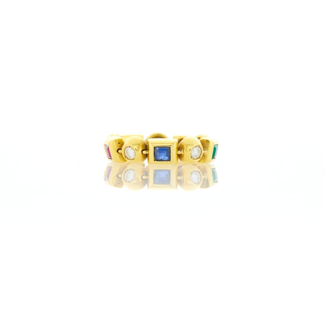 Gold, Gem-Set and Diamond Ring