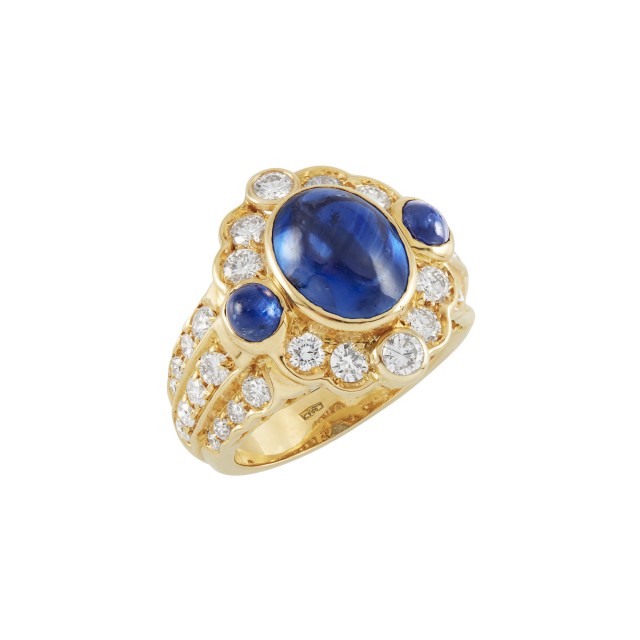 Gold, Sapphire and Diamond Ring