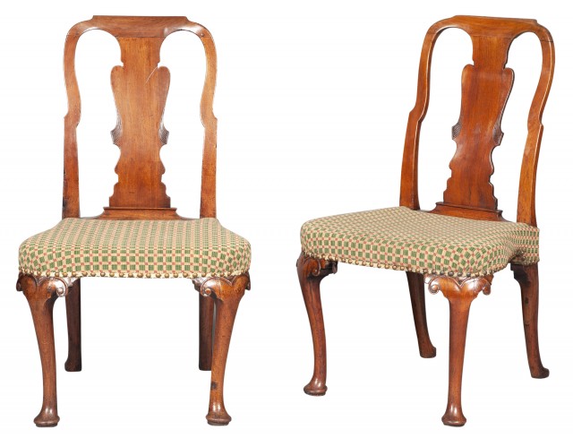 Pair of George II Walnut Side Chairs
