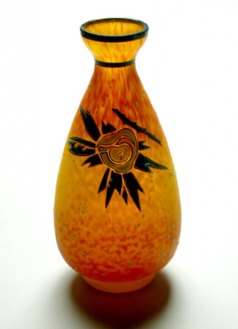Delatte Enameled Glass Vase