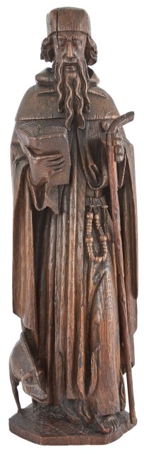 Northern European Carved Oak Figure of a Saint