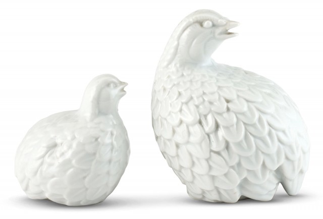 An Early Pair of Japanese Noritake Porcelain Quails