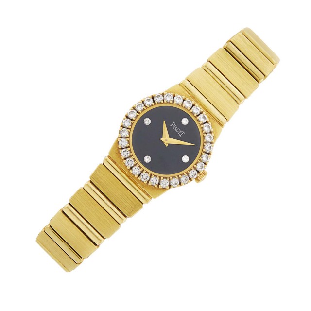 Piaget Gold and Diamond 'Polo' Wristwatch