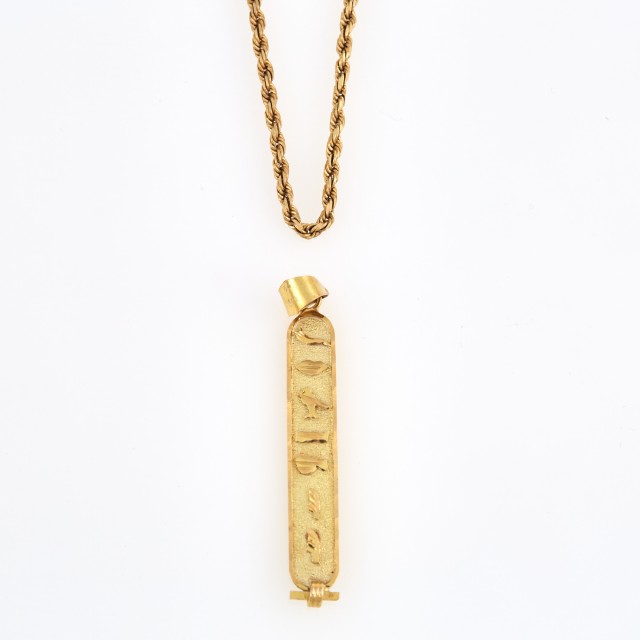 Gold Pendant and Neck Chain, 14K 7 dwt.