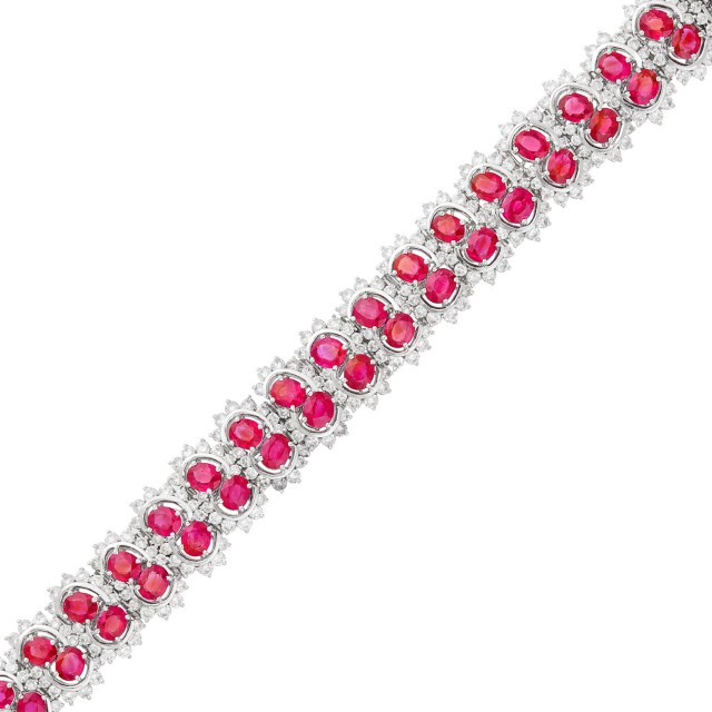 White Gold, Ruby and Diamond Bracelet