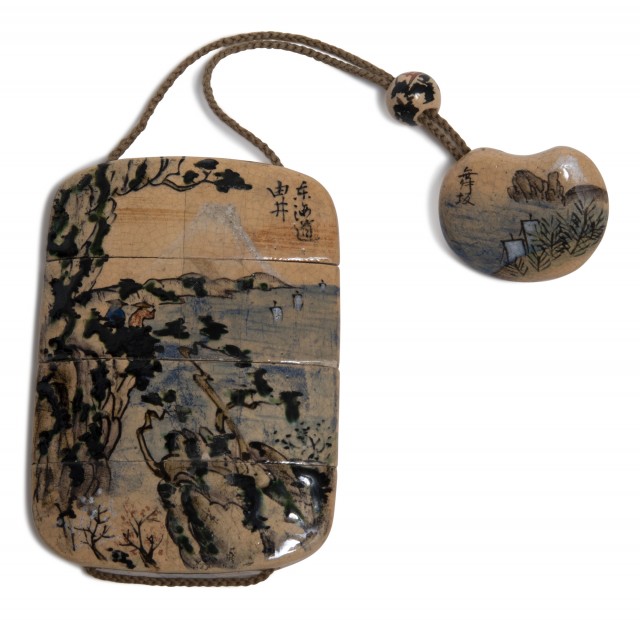 A Japanese Ceramic Inro