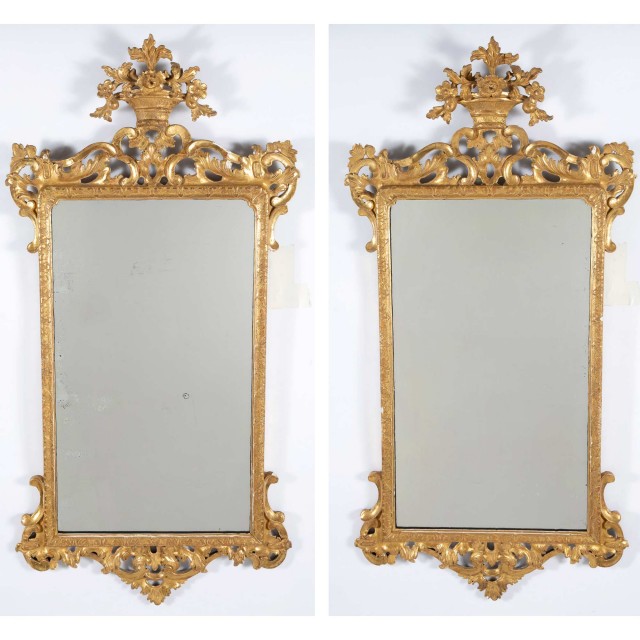 Pair of George II Style Giltwood Mirrors
