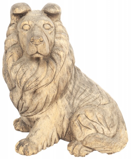 Carved Wood Figure of a Dog