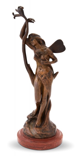 French Art Nouveau Bronze Figure of Psyche