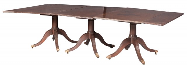 Mahogany Triple-Pedestal Dining Table
