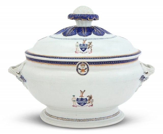 A Chinese Export Armorial Tureen and Cover