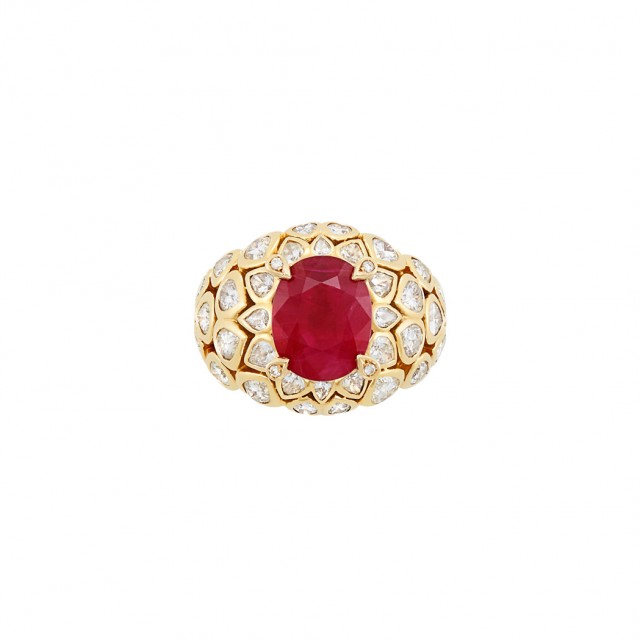 Gold, Ruby and Diamond Ring