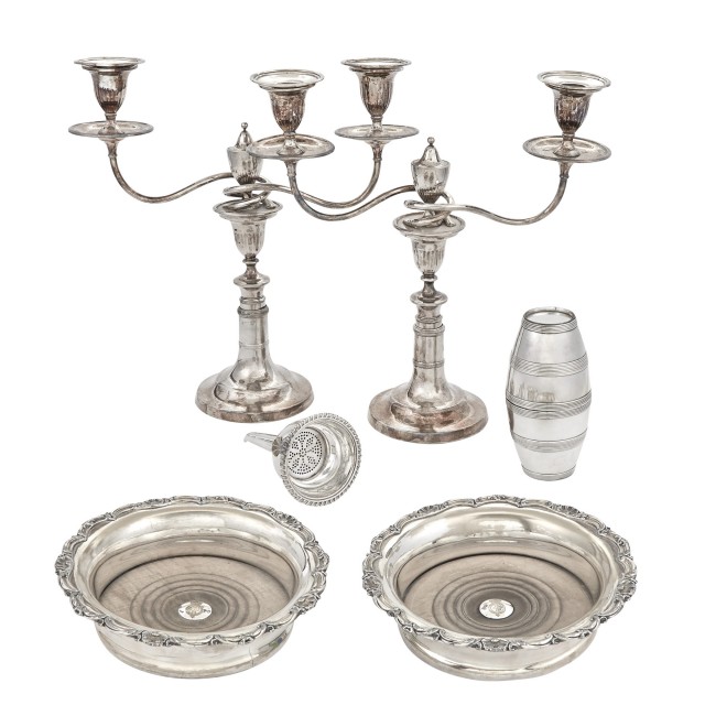 Group of Sheffield Plate Table Articles