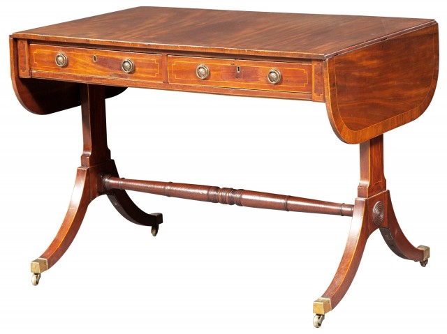 Regency Inlaid Mahogany Sofa Table