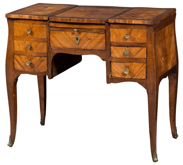 Louis XV Tulipwood Poudreuse by Roger Van Der Cruse dit Lacroix